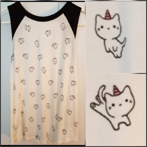 Ginger G Tops - Cat Unicorn Graphic Tee!